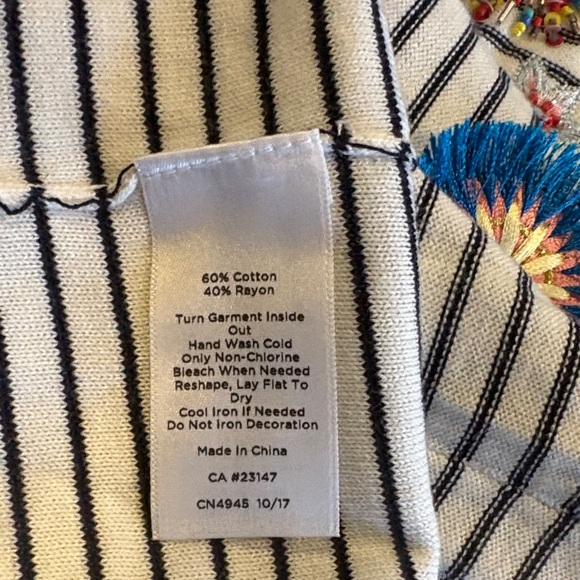 Talbots Striped Sweater with Floral Embellishments - Picture 7 of 11